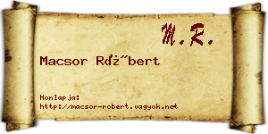 Macsor Róbert névjegykártya