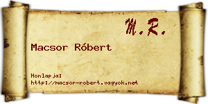 Macsor Róbert névjegykártya